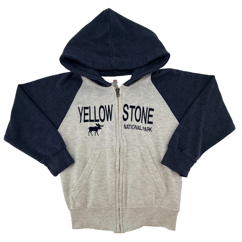 Yellowstone National Park Hoodie Small Youth Zip Jacket Moose Graphic
